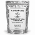 GardenBiome Vegetable Special Consortia 1 kg silver pouch; 500 g per acre, covers 2 acres, ₹375 per acre at MSP